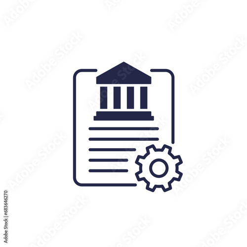 Bank document management system icon on white