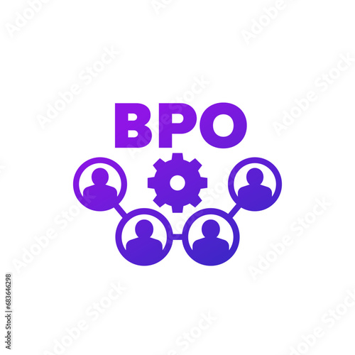 BPO icon, Business process outsourcing concept