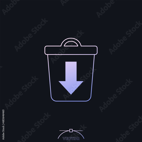 waste reduction icon with a trash bin, vector
