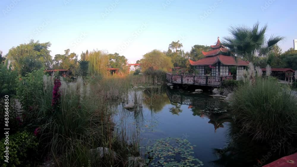 traditional buildings in a Japanese garden traditional buildings in a Japanese garden