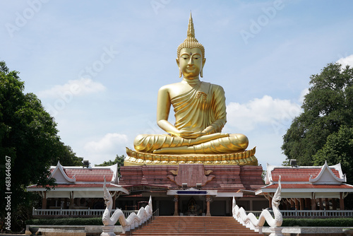 large Buddha statue sky background