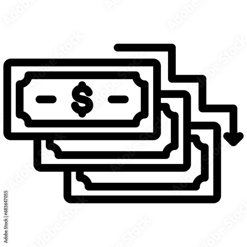 Fiscal Deficit Outline Icon