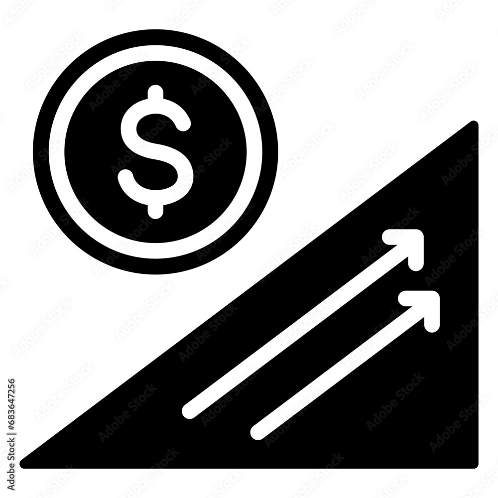 Economic Recovery Glyph Icon Economic Recovery Glyph Icon