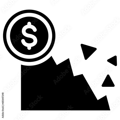 Fiscal Cliff Glyph Icon