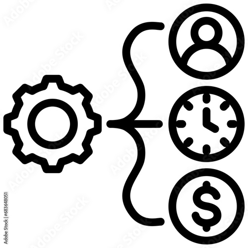 Resource Allocation Outline Icon