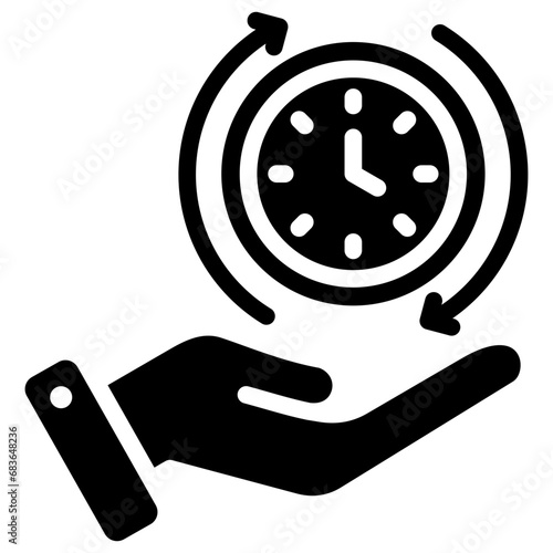 Time Saving Glyph Icon
