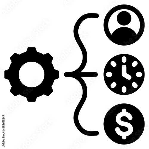 Resource Allocation Glyph Icon