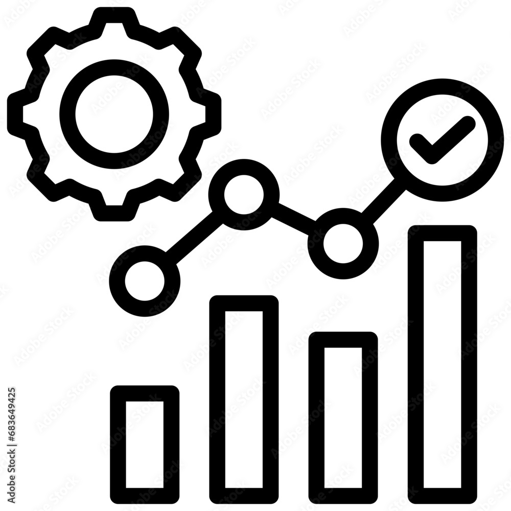 Market Development Outline Icon Market Development Outline Icon