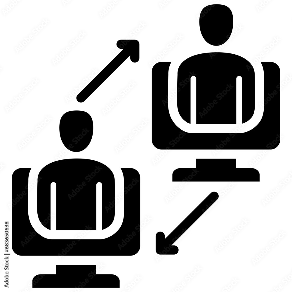 Virtual Classroom Glyph Icon Virtual Classroom Glyph Icon