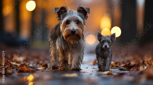 Two Terrier Dogs Waiting Go Walkies, Wallpaper Pictures, Background Hd 