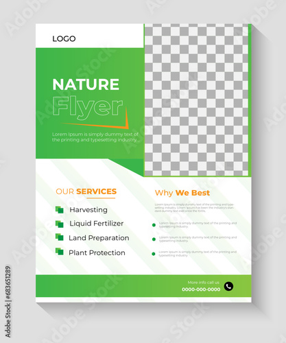 Agricultural farming service flyer design templat