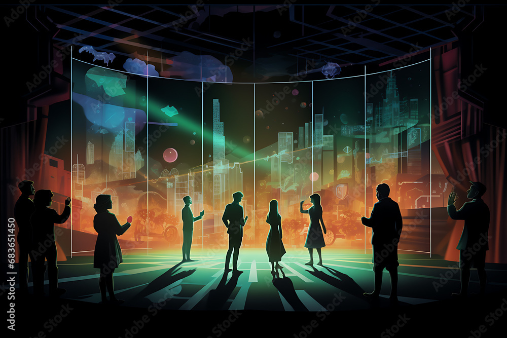 people dancing in the nightclub illustration (AI Generated) people dancing in the nightclub illustration (AI Generated)