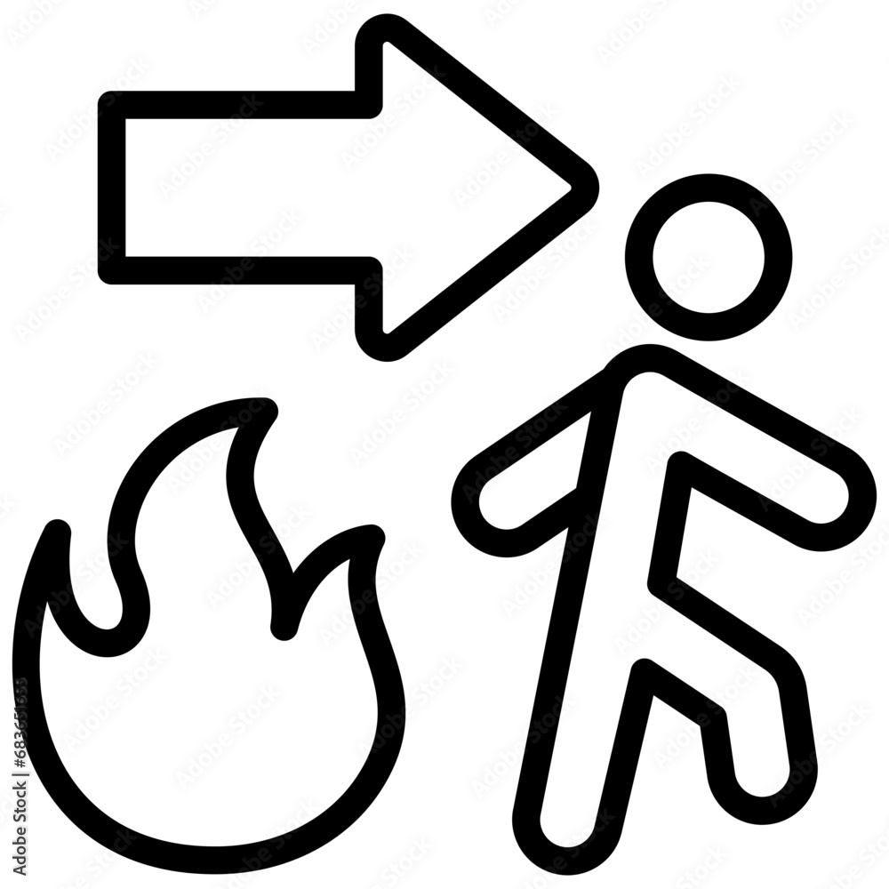 Evacuation Outline Icon Evacuation Outline Icon