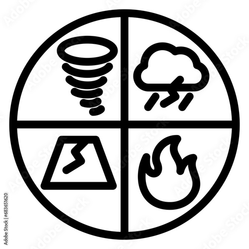 Disaster Outline Icon