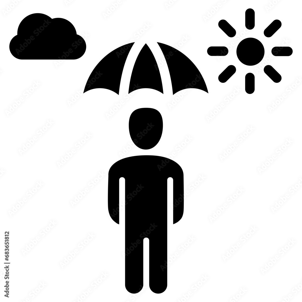 Rain Protection Glyph Icon Rain Protection Glyph Icon