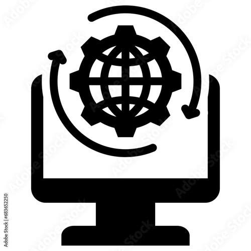 Online Management Glyph Icon