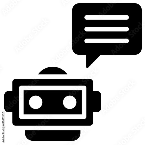 Chatbot Utilization Glyph Icon