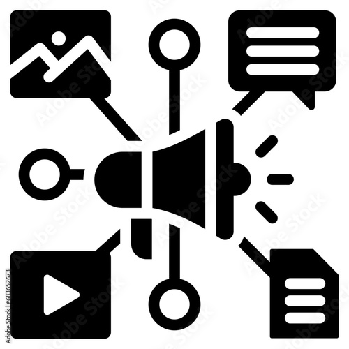 Content Marketing Glyph Icon