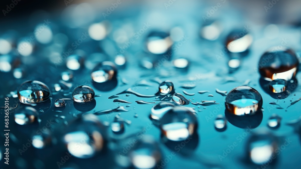 Rain Drops Rippling Puddle Blue Sk, Wallpaper Pictures, Background Hd 