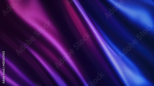 Abstract dark background. Silk satin fabric. pink blue color. Elegant background with space for design. Soft wavy folds. Abstract Background with 3D Wave Bright violet,Christmas, birthday, anniversary