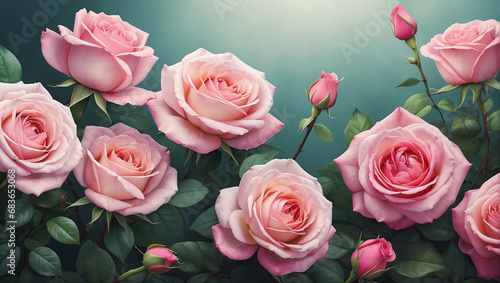 Pink roses background © raviphat