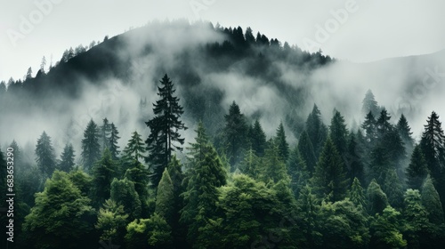 Rain Sunlight Over Green Carpathian Foggy, Wallpaper Pictures, Background Hd 