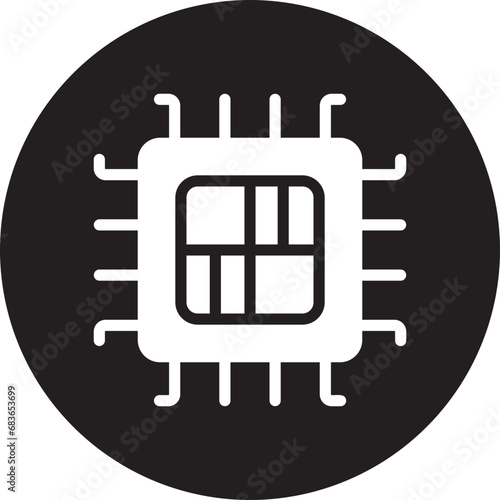 microchip glyph icon