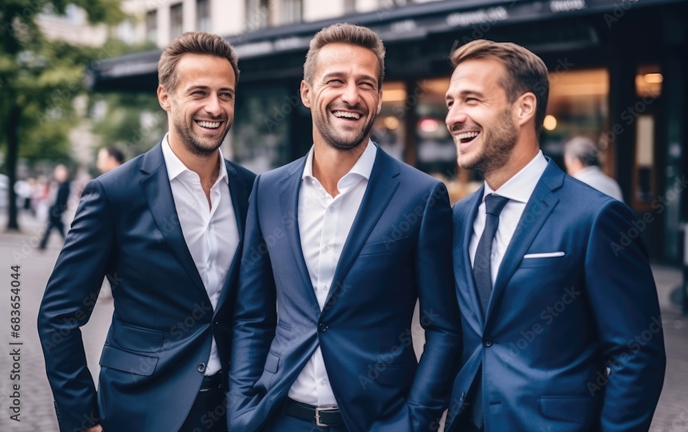 Group of successful smiling business people wearing suits Group of successful smiling business people wearing suits