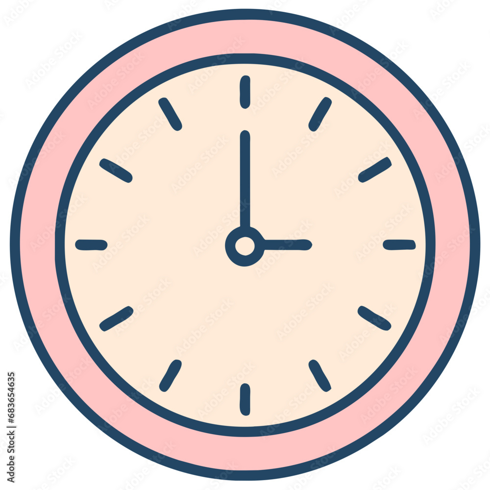 Clock icon in flat style, Vector illustration Clock icon in flat style, Vector illustration