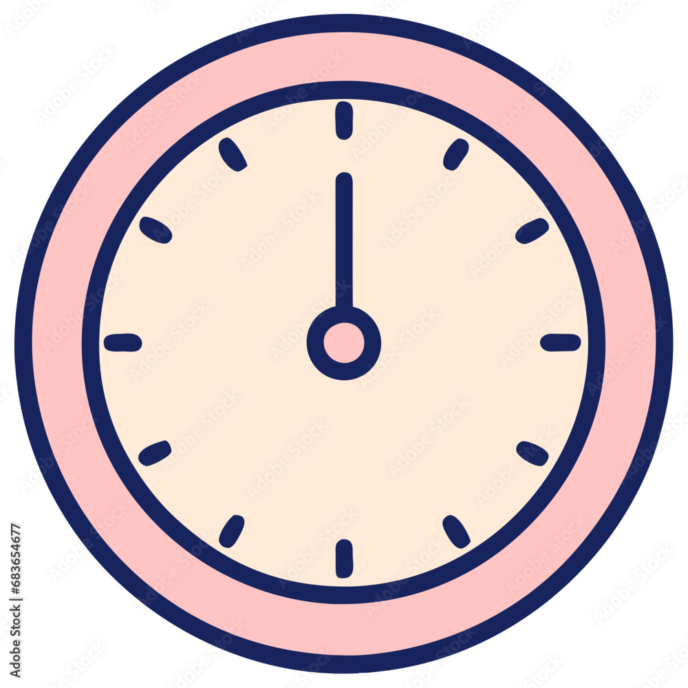 Clock icon in flat style, Vector illustration Clock icon in flat style, Vector illustration