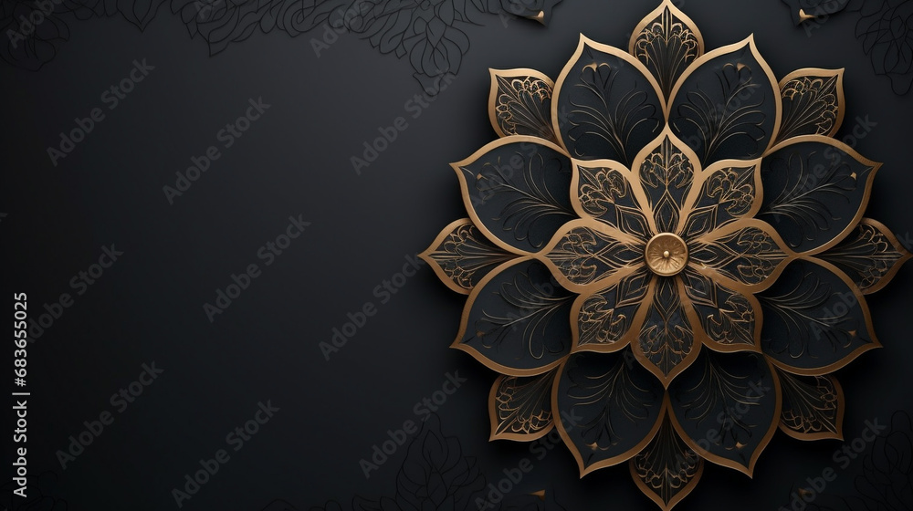 Luxury mandala with golden arabesque pattern Arabic Islamic east style. Ramadan Style Decorative mandala - obrazy, fototapety, plakaty 