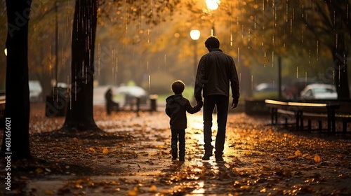 Father Son Umbrella Park, Wallpaper Pictures, Background Hd 