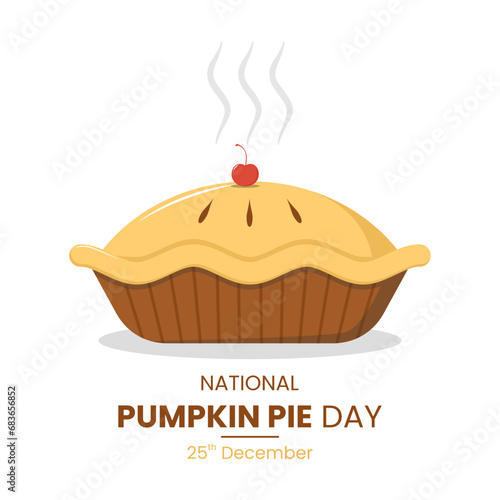 Pie cartoon vector illustration suitable for national pumpkin pie day