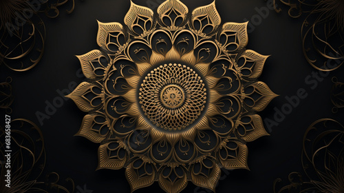 Luxury mandala with golden arabesque pattern Arabic Islamic east style. Ramadan Style Decorative mandala photo