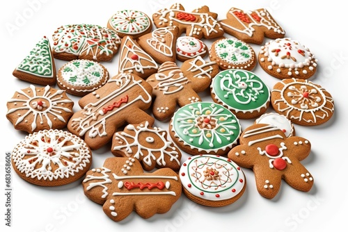 christmas cookies on white background