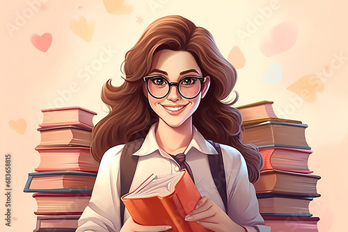 Teacher woman design for teacher's day concept with Generative AI.