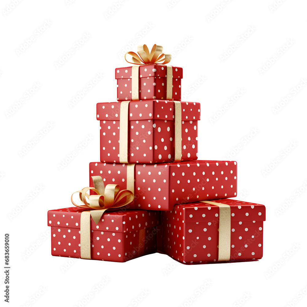 Obraz premium Christmas Gift Boxes Christmas Gifts No Background