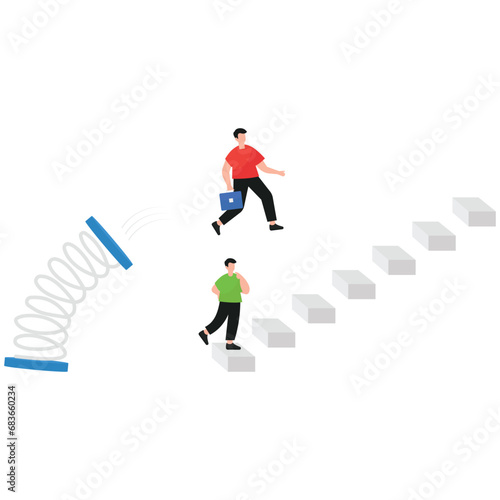 Businessmen surpass their competitors Illustration   © Minhas