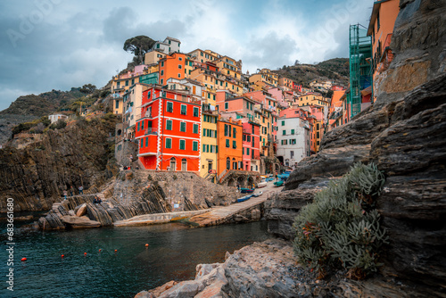 View of Riomaggiore, Cinque Terre, La Spezia, Italy.