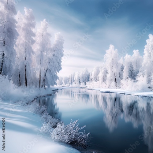 snow covered trees in winter © MaverickMedia