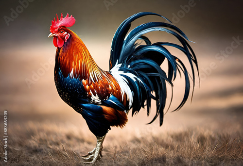 gallic rooster in minimal style