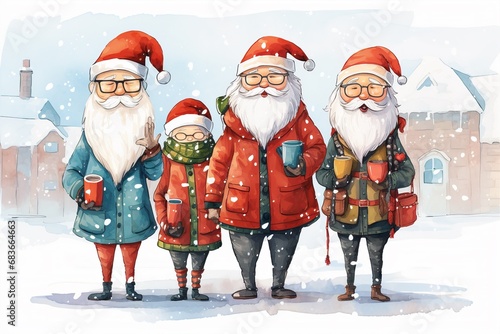 Christmas card : the people portrait with in the festive ambiance of Christmas