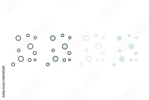 Fillers in the form of circles and balls in the form of bubbles for the underwater world. Design element for postcards
