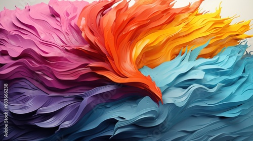 Colorful 3D brush Strokes Background Wallpaper