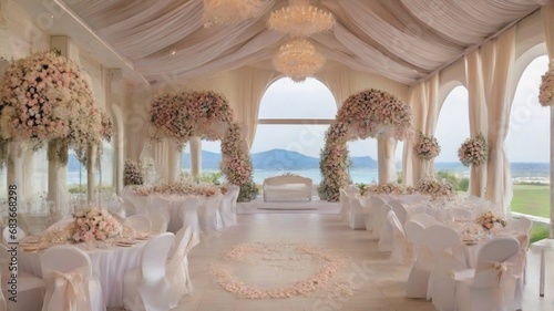 wedding hall table seting photo