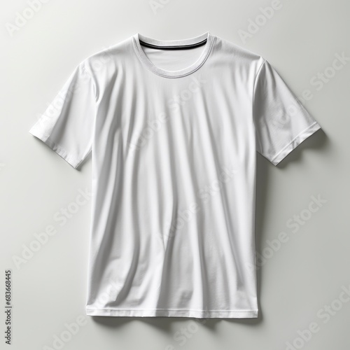 Mens White Blank Tshirt Template Two, Isolated On White Background, For Design And Printing