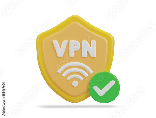 3d safe vpn network icon vector illustration