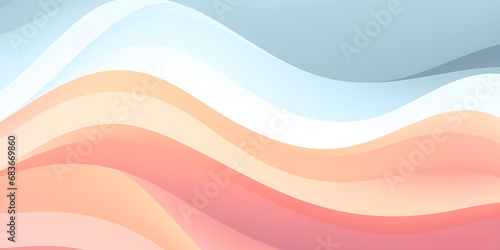 Abstract flowing white and pastel colour background, geometric pattern of waves - Architectural, financial, corporate and business brochure template