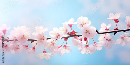 Beautiful floral spring abstract background of nature Sakura Cherry blossom flowers background