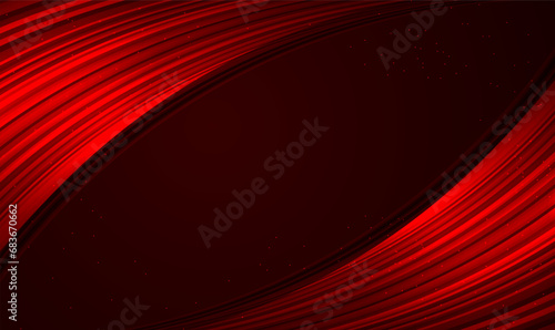 Realistic red fabric silk theater curtain or cinema scene on dark red blank space background. Luxury cloth. Grand opening event. Red luxury background for banner or poster design. Premium Vector EPS10